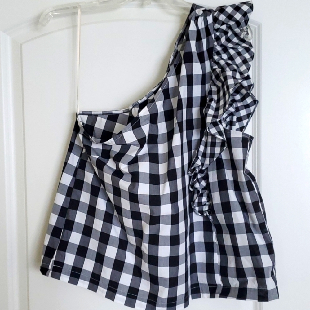 J. Crew Poplin Ruffle-Shouler Top